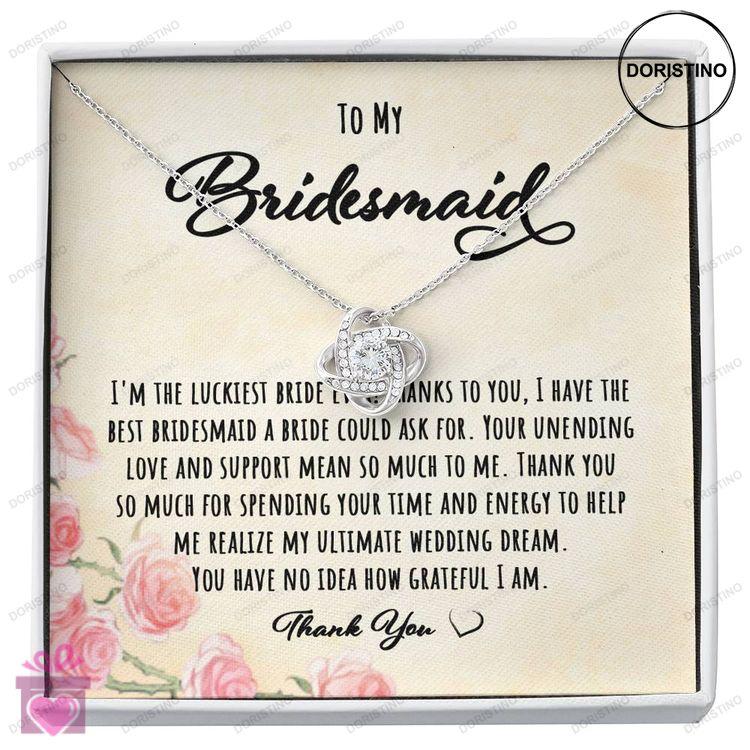 Best Friend Necklace Gift From Bride To My Bridesmaid On My Wedding Day  Love Knot Necklace Doristino Trending Necklace